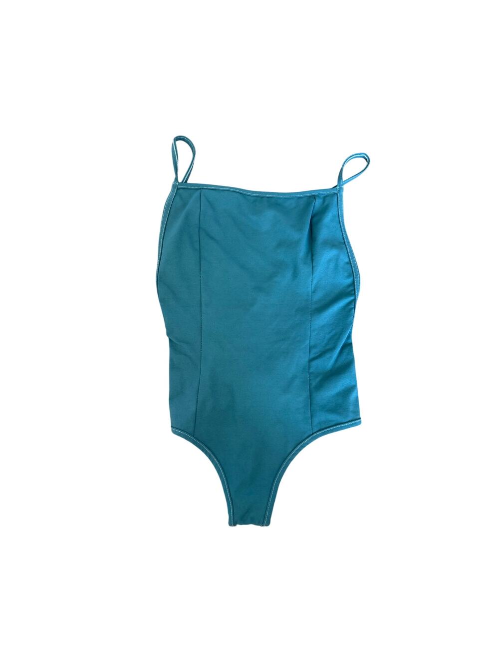 Free People Intimately Turquoise & White Lined Bodysuit Size XS